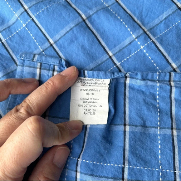 MWG  Blue Plaid Western Button Down Shirt - Picture 8 of 13